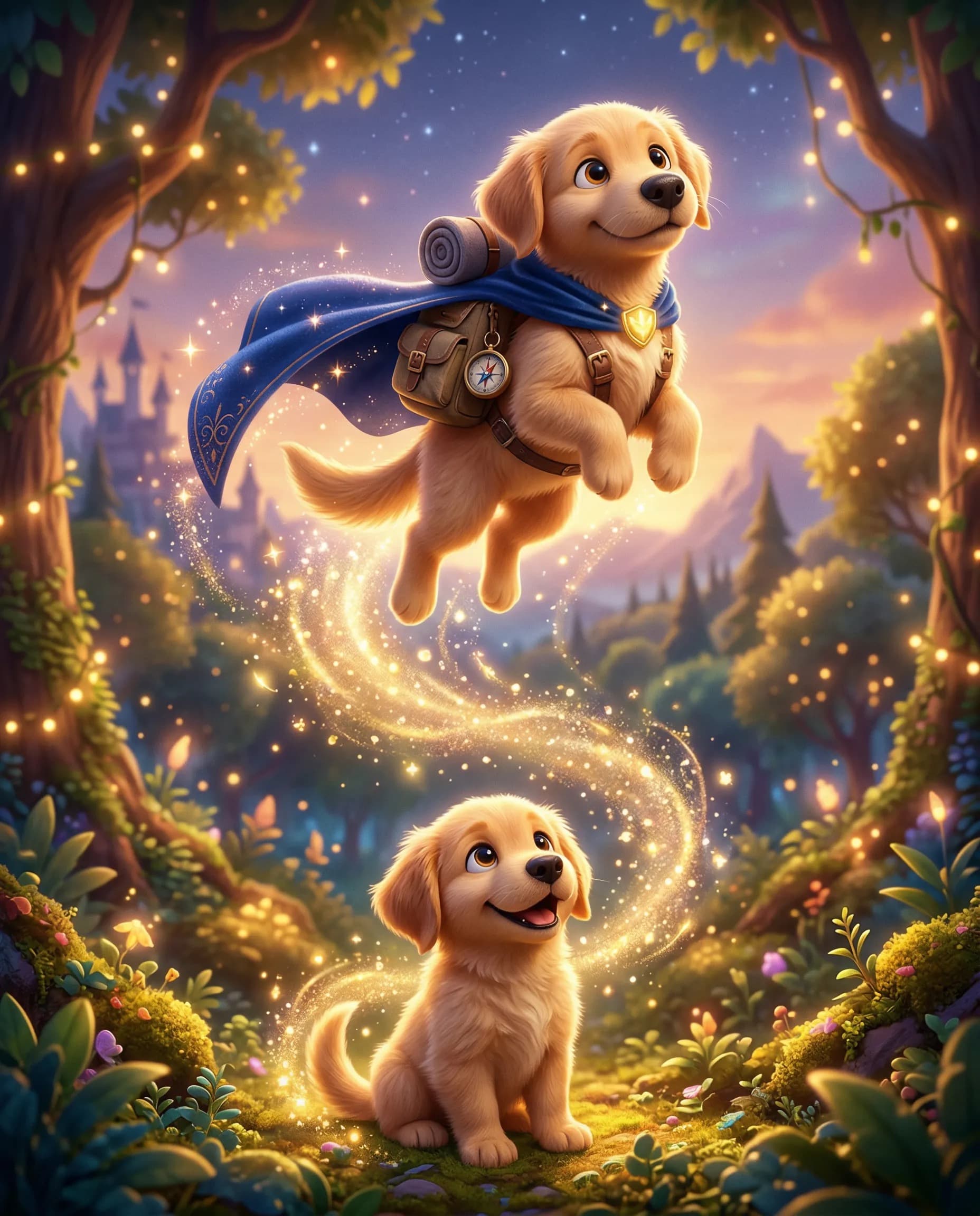 Illustrated family dog sidekick
