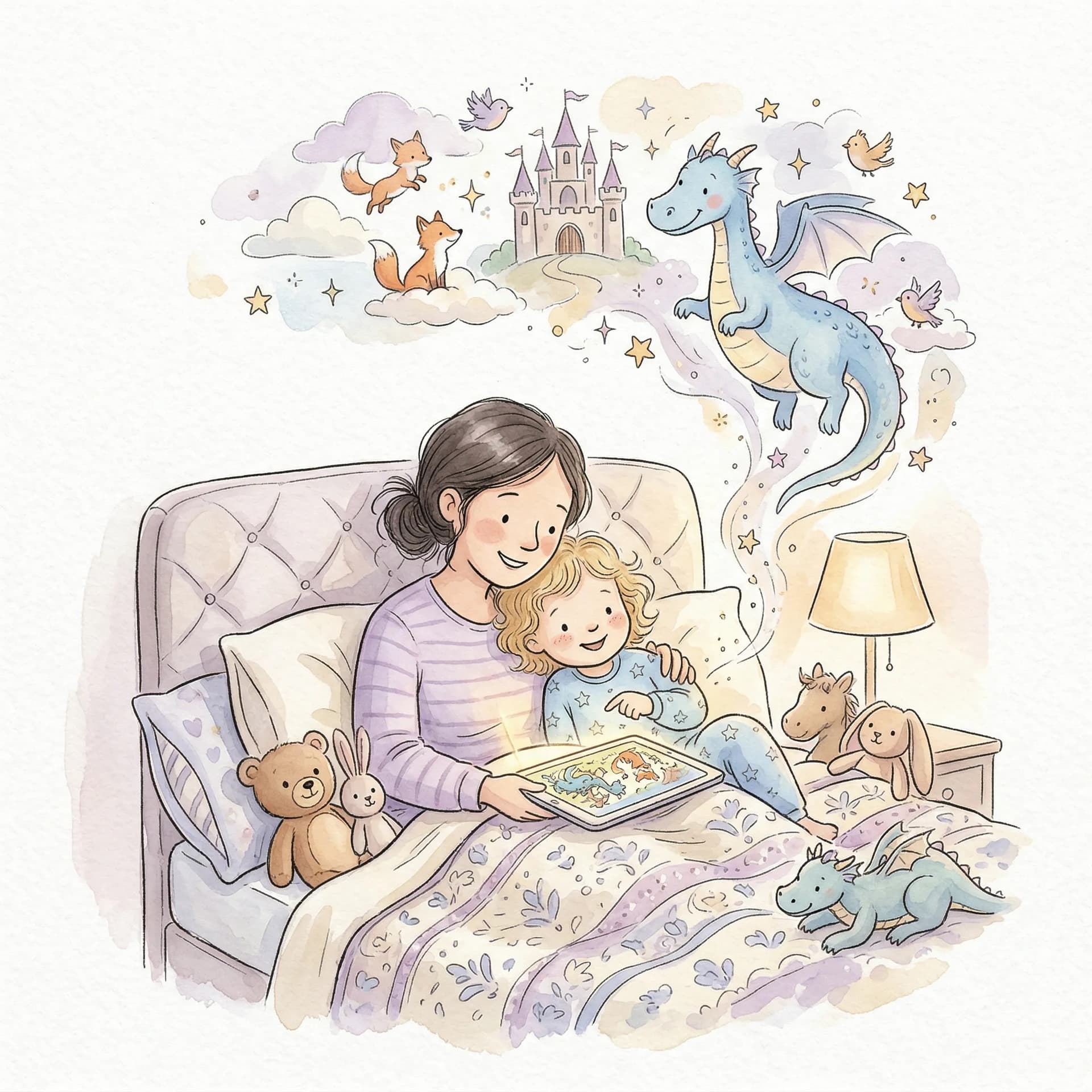 Parent cuddling a child during a calm bedtime wind-down