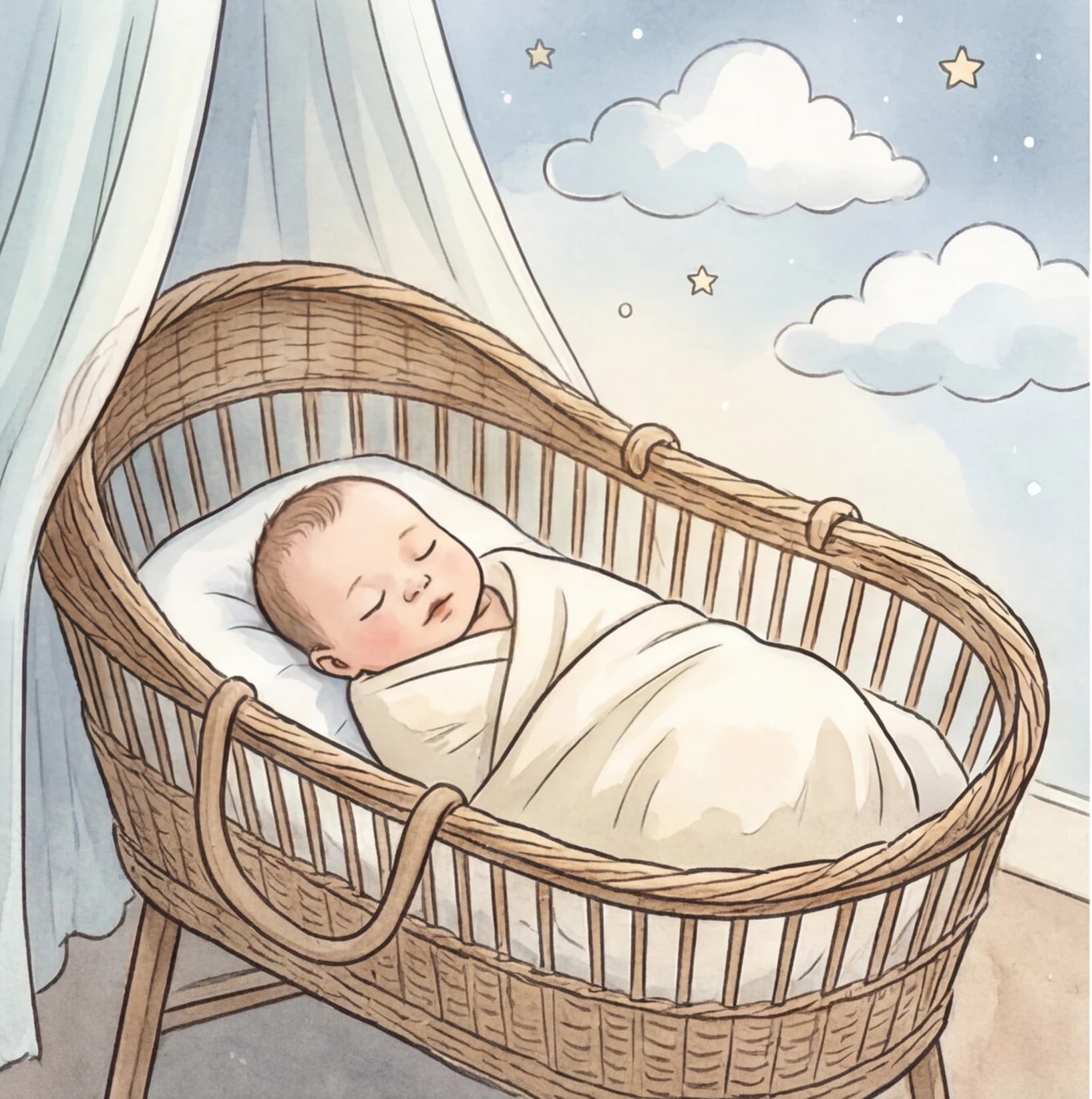 A wrapped baby shower gift with a bedtime story subscription card