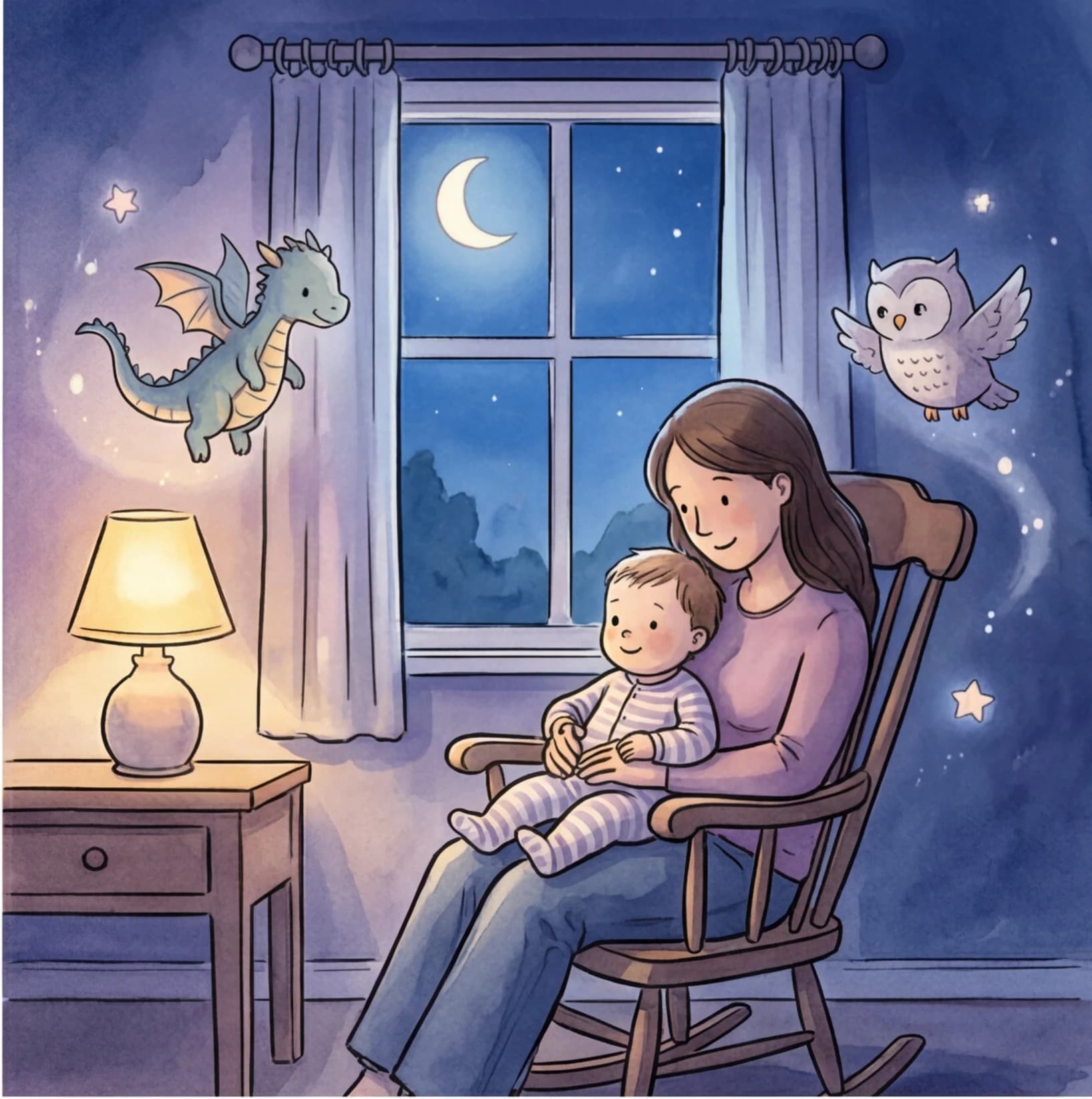 A toddler in pajamas ready for a bedtime story
