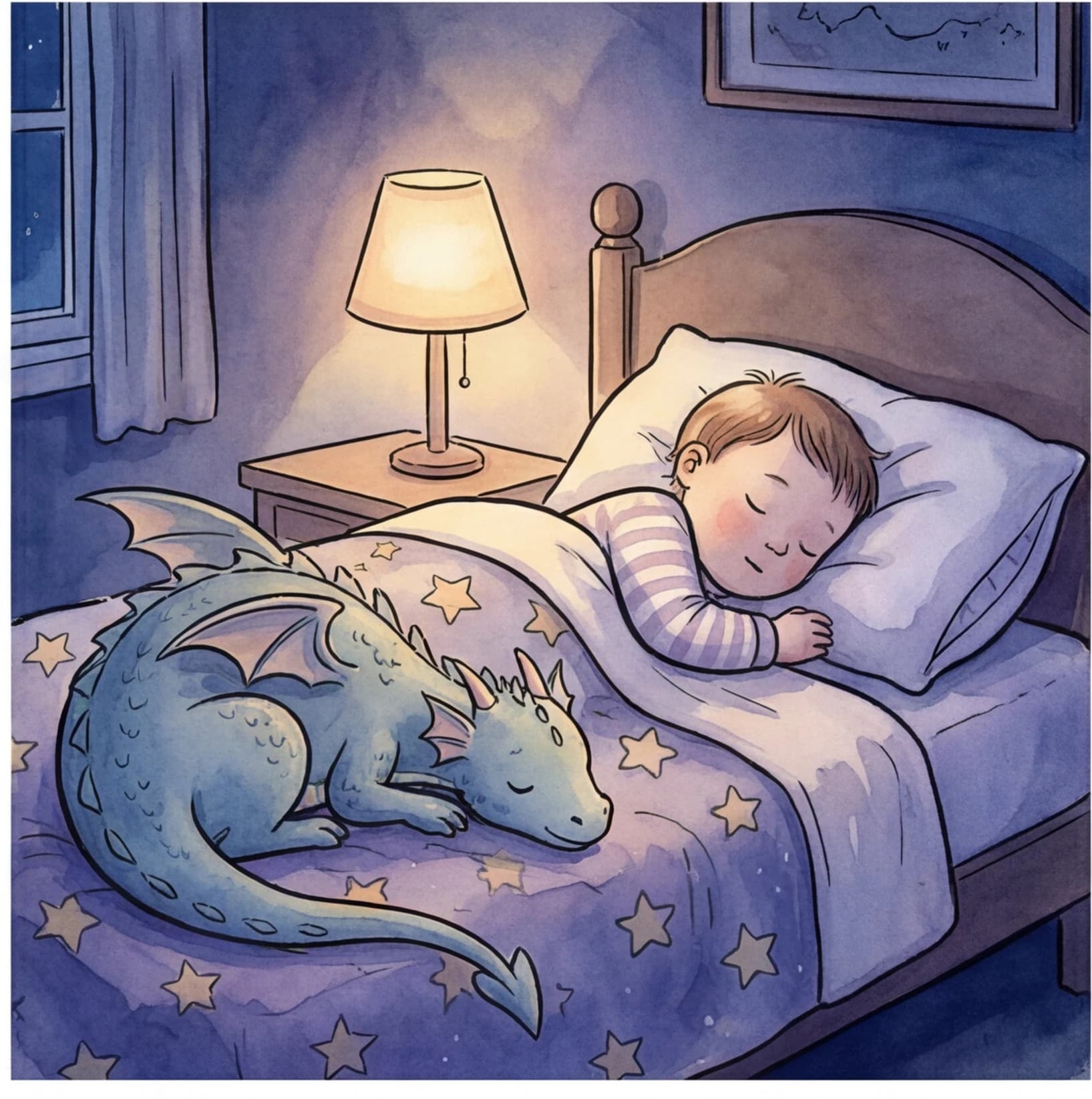 A parent and toddler reading the bedtime story together