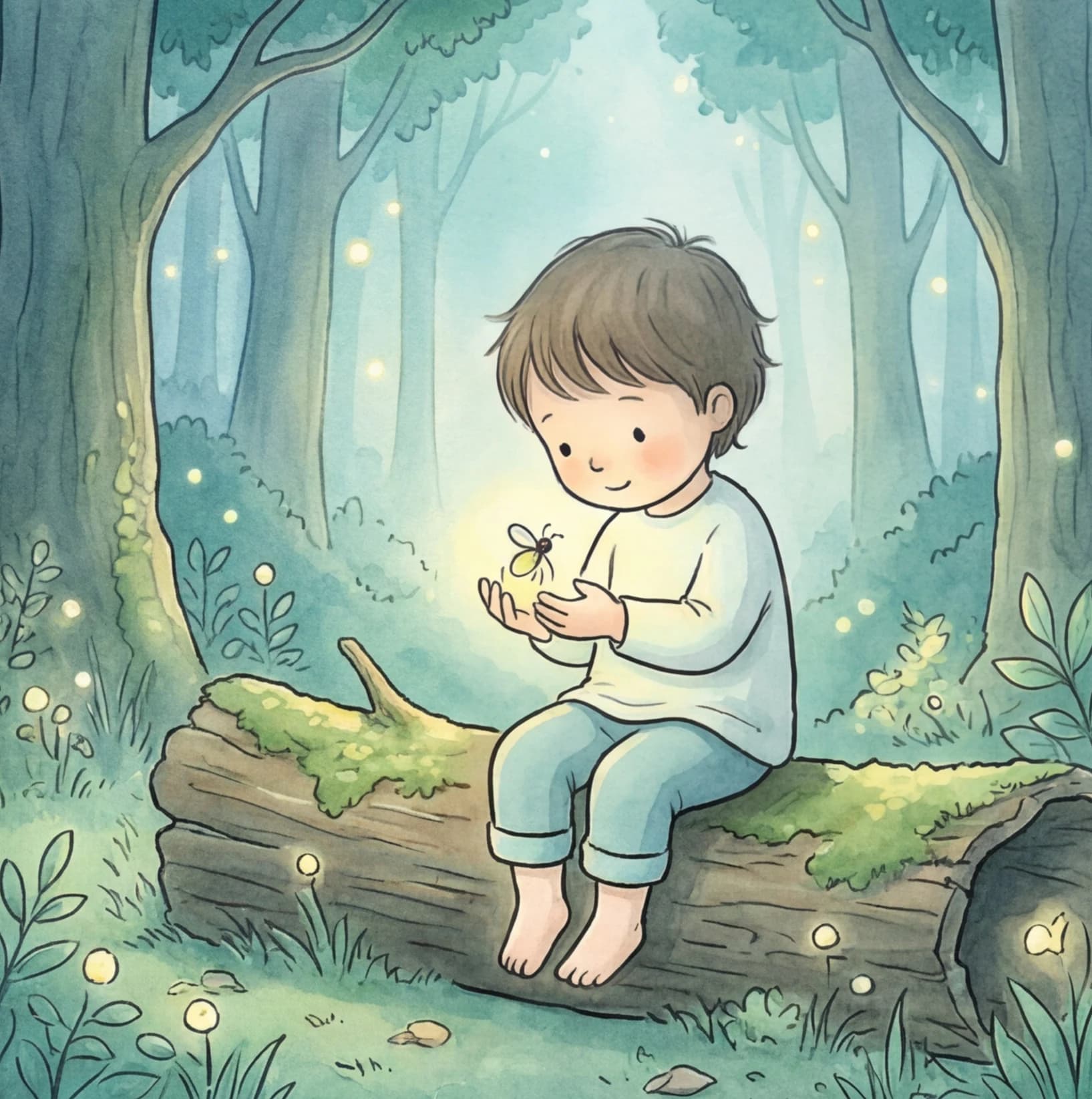 A child listening to a softly narrated bedtime story
