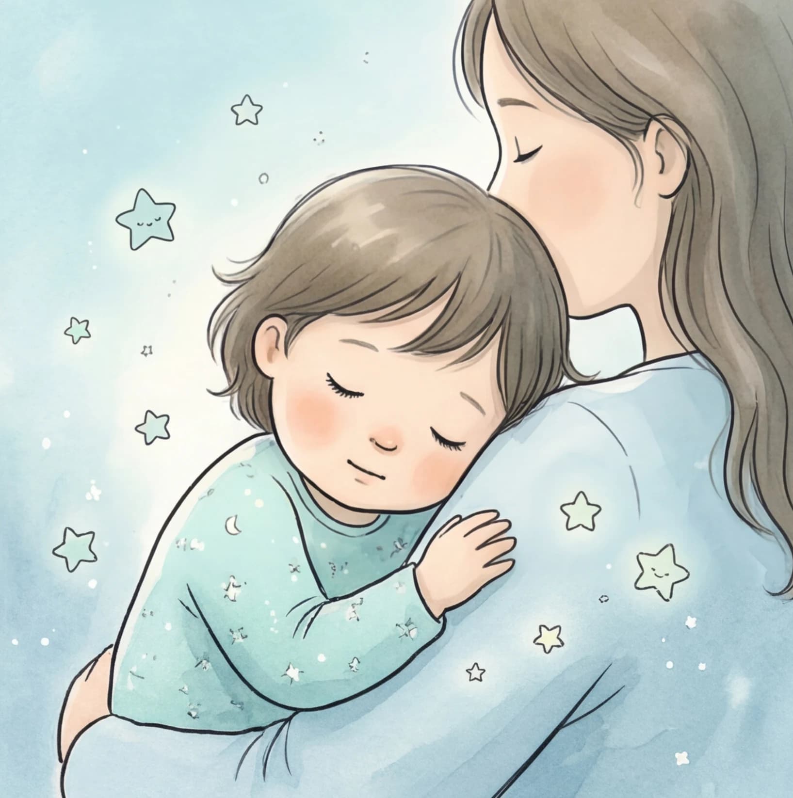 A calm hero character in a bedtime story