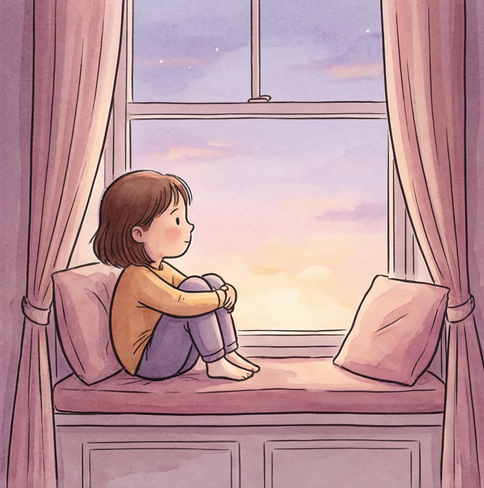 A child character experiencing a feeling in a bedtime story
