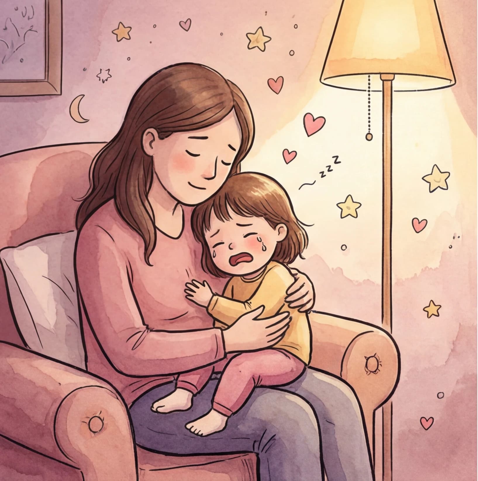 A child learning to name a big feeling through a personalized bedtime story