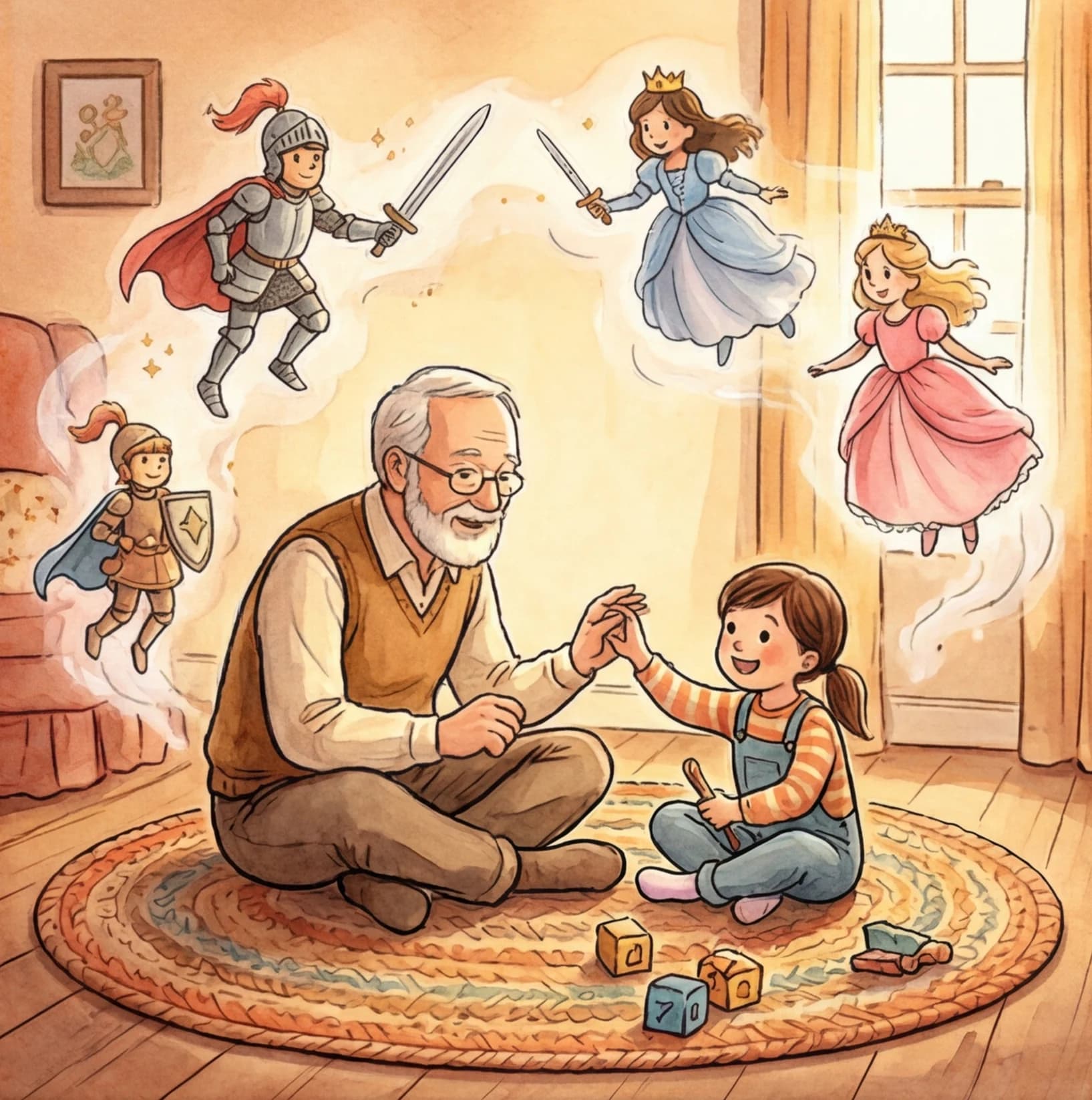 A grandparent reading a bedtime story over FaceTime