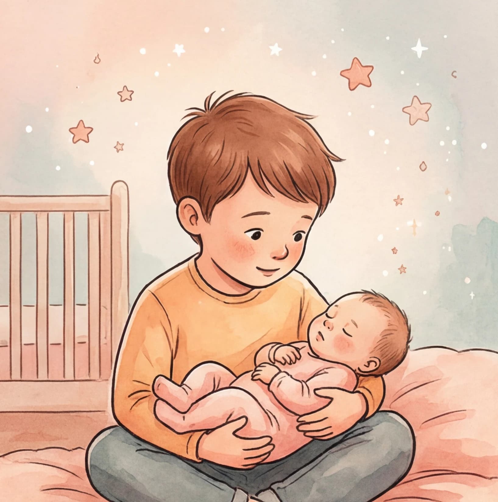 A big sister as the main character in a personalized bedtime story