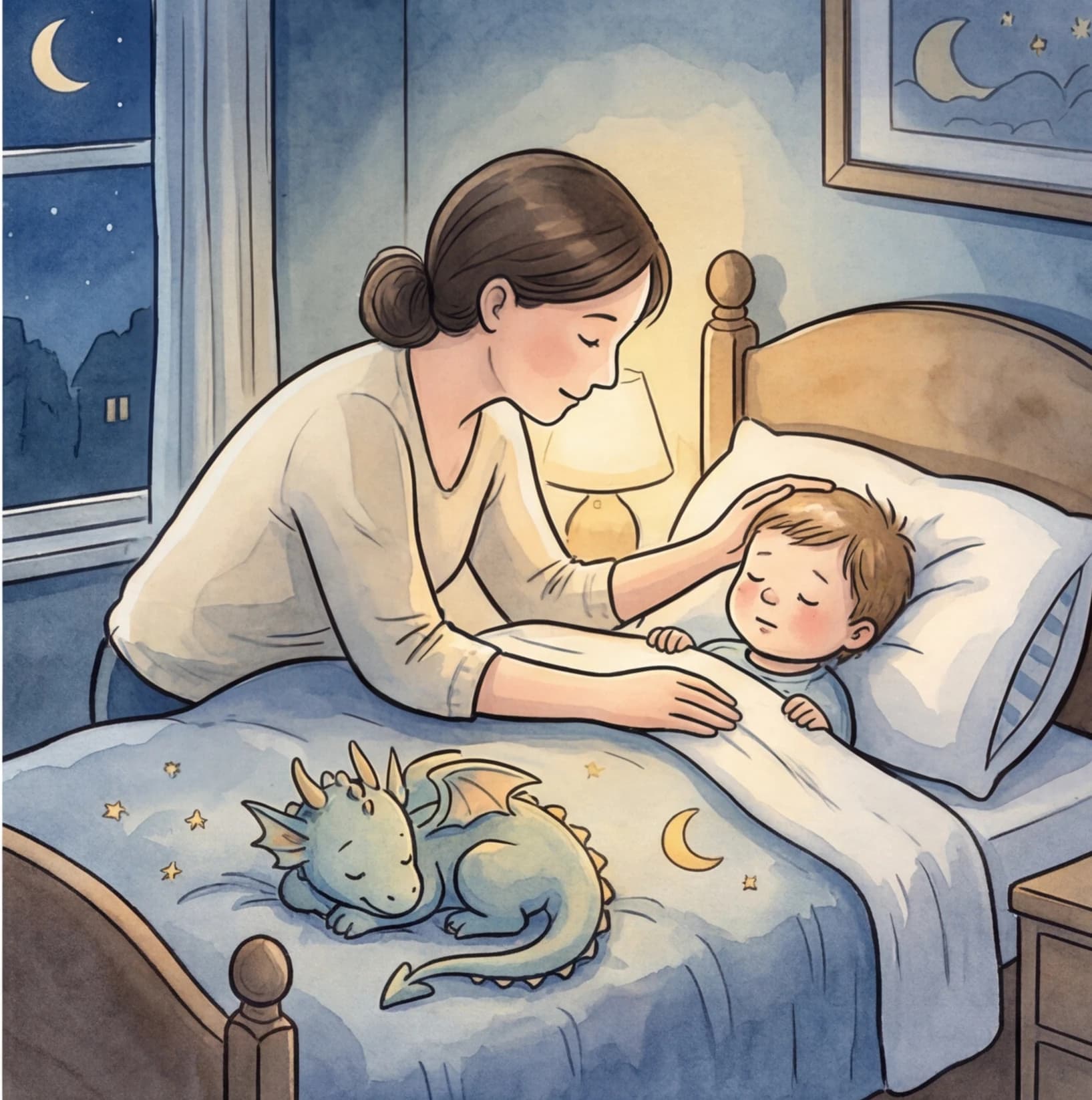 A tired parent using voice narration during a sleep regression