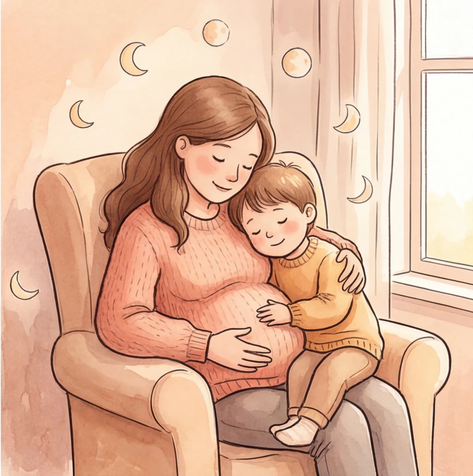 A family welcoming a new baby in a personalized bedtime story