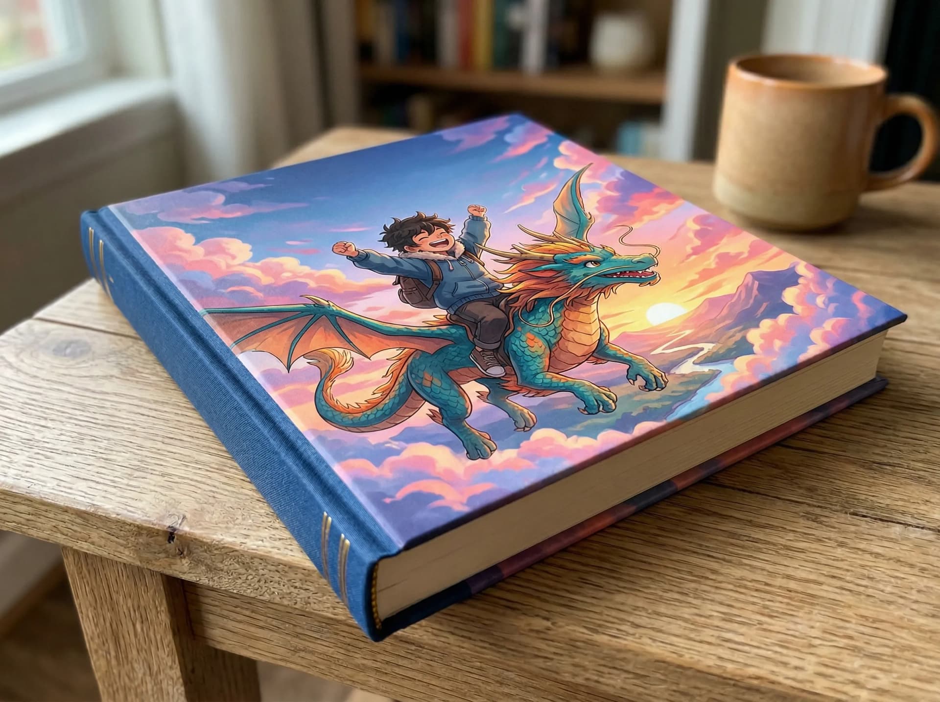 Close-up of a personalized Night Night hardcover picture book cover