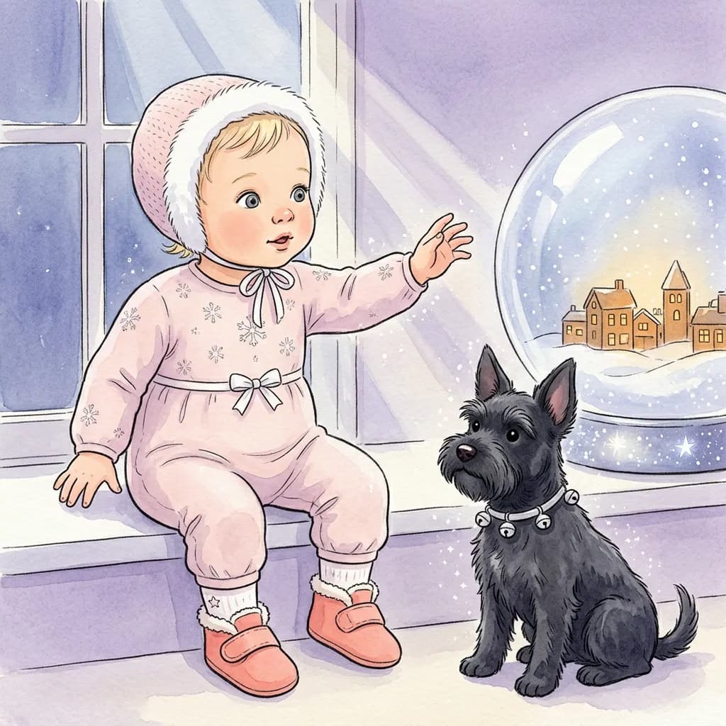 The Snow Globe's Sleepy Calling — Storybook style example